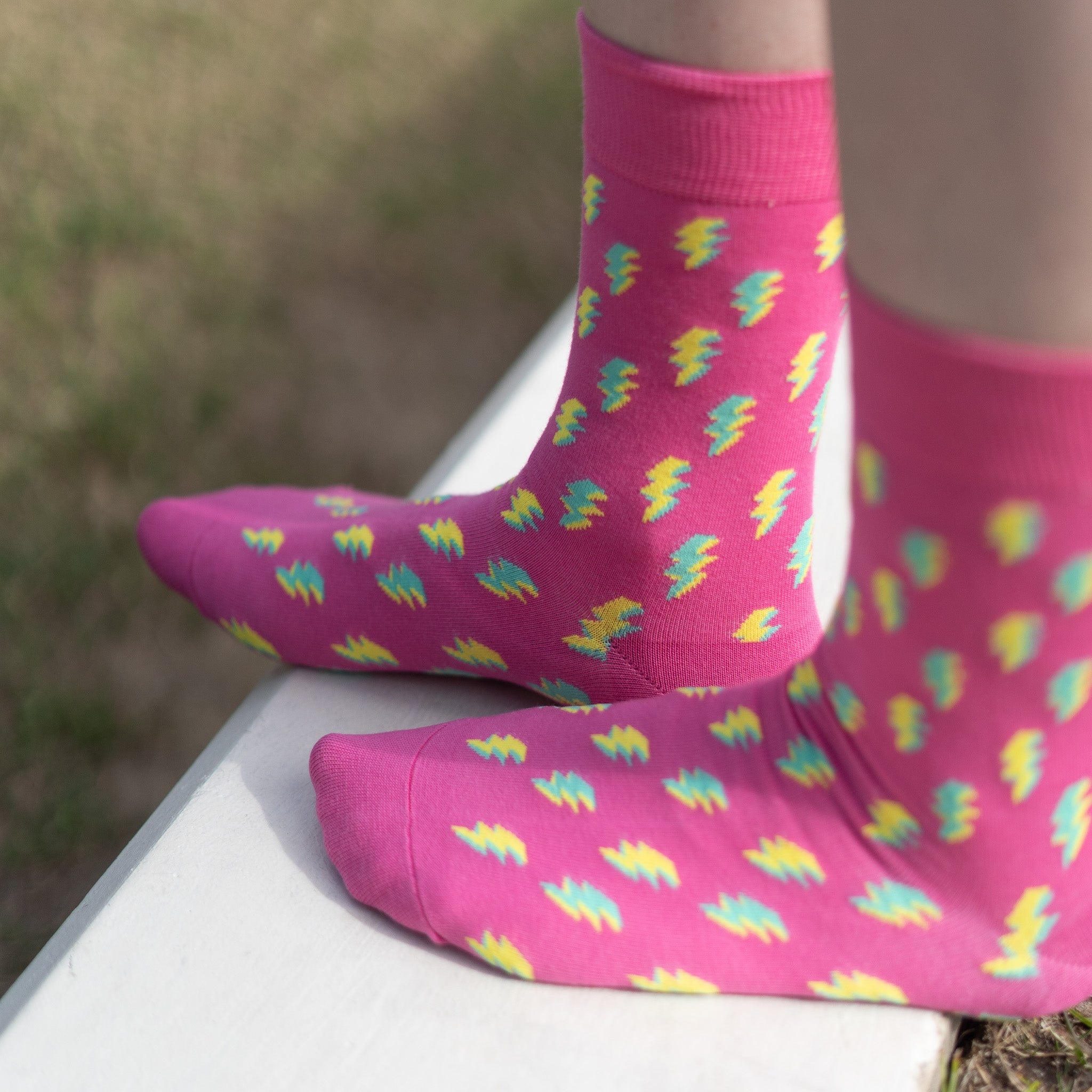 80s Pink Lighting Socks