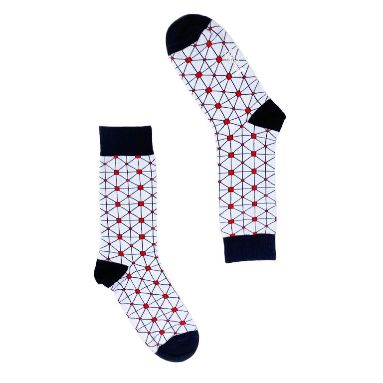 Red Mosaic Socks